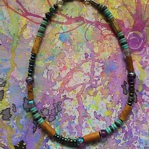 Handmade Blue Vintage Beaded Choker / Bracelet